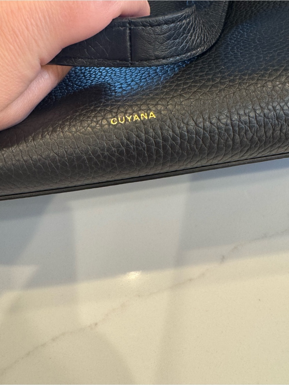 Cuyana Black Pebbled Leather Shoulder Bag - Picture 2 of 4